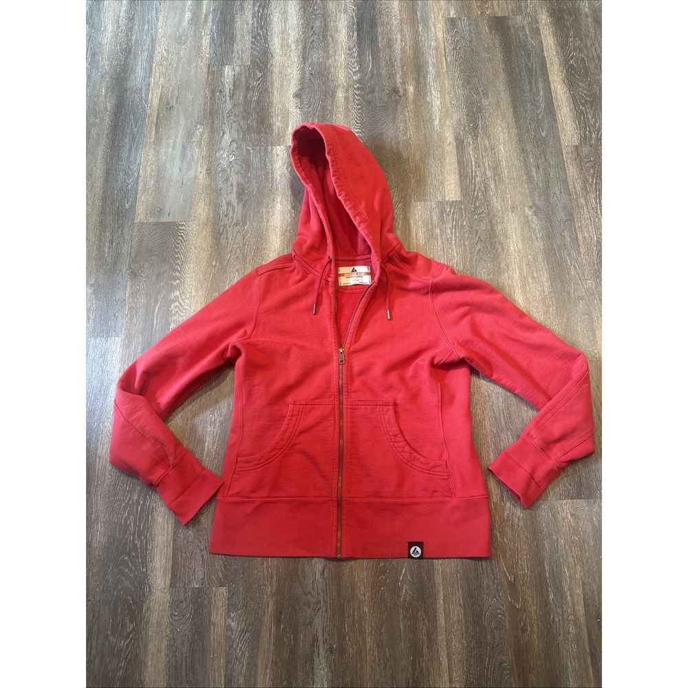 American Giant Hoodie Women's L Red Full Zip 100% Cotton Made In USA Heavyweight
